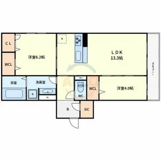 パサログランデ中百舌鳥町4丁【1階】の間取り