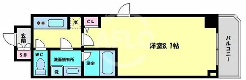 Fortuney大手前【15階】の間取り