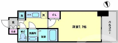 セレニテ京橋クレア【7階】の間取り