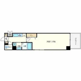 アーバンフラッツ心斎橋【7階】の間取り