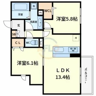 パサログランデ中百舌鳥町4丁【1階】の間取り