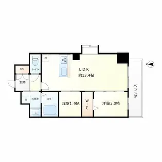 プレサンスNEO九条ディアシス【11階】の間取り