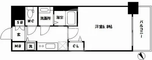 プレサンス立売堀パークシティ【7階】の間取り