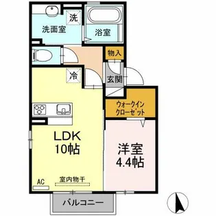 プロシア A棟【2階】の間取り