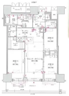 ジオタワー大阪十三【34階】の間取り