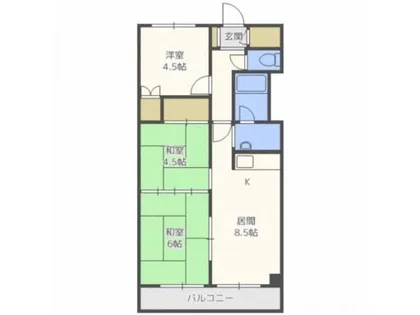 マンションてるめい【203号室】の間取り