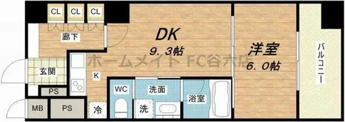 リーガル四ツ橋立売堀Ⅱ【4階】の間取り
