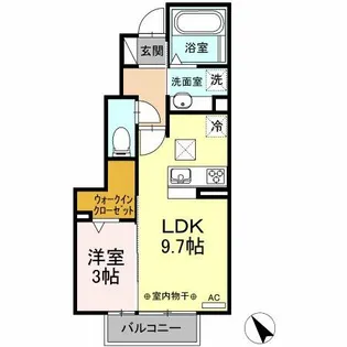 グランフィールド アスカ【1階】の間取り