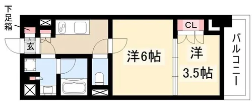 オープンレジデンシア栄サザンスクエア【6階】の間取り