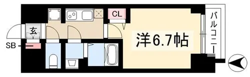 プレサンス広小路通今池【4階】の間取り