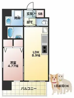 プレジオ布施ASIAN【12階】の間取り