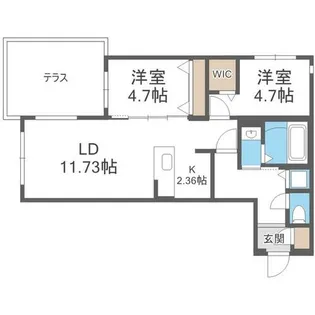 ラクラス大通東【1階】の間取り