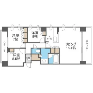ザ・ライオンズ札幌植物園YAYOI GARDENS【9階】の間取り