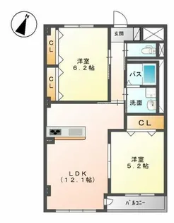 ソレアードⅡ【3階】の間取り