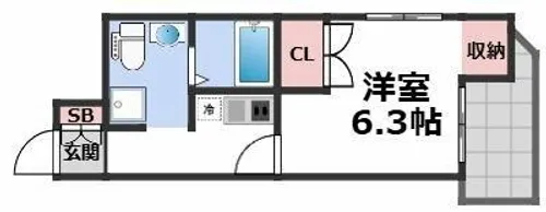 ソミュール南栄【2階】の間取り