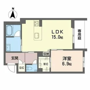 アルフラット オリーブ【1階】の間取り