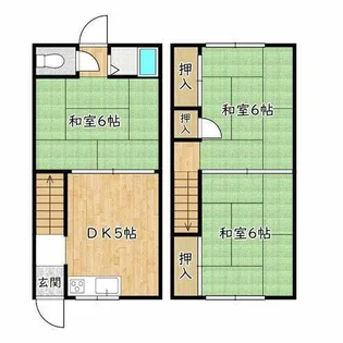 大阪府堺市東区北野田【テラスハウス】の間取り