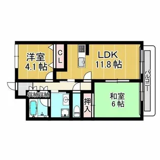 ジオレミヨ甲子園口【2階】の間取り