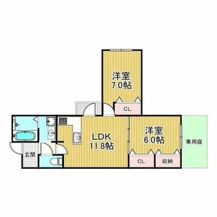 CASA香枦園【1階】の間取り