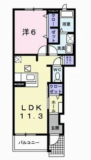 フェリーチェⅡ【1階】の間取り
