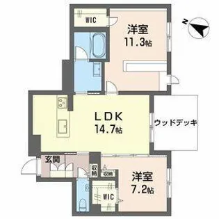 Premias上社【102号室】の間取り