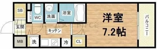 プレサンス上町台リベルテ【4階】の間取り