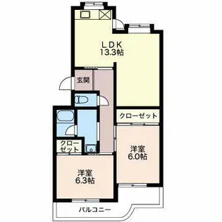 ハイツサンスカイ【4階】の間取り