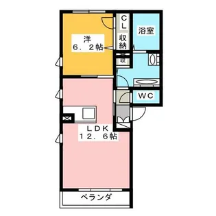 スクウェア橋良Ⅱ【2階】の間取り