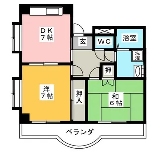 2DKの間取り画像