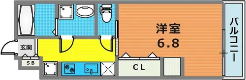 BLUE SKY MAYAⅢ【206号室】の間取り