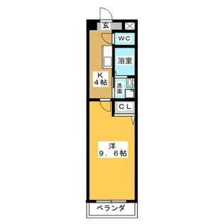 1DKの間取り画像