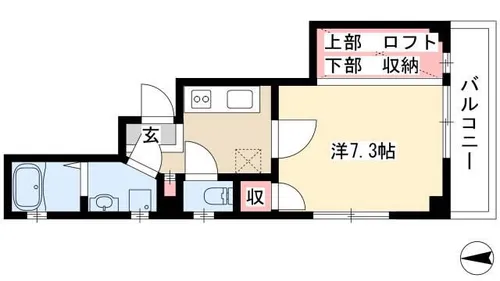 ベルエール上橋【201号室】の間取り