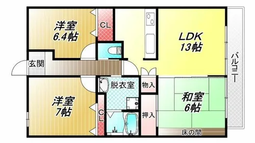 グラシア久宝園【2階】の間取り