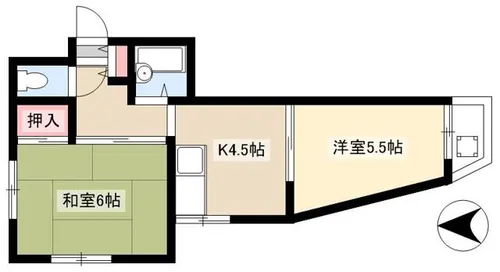 レジデンス遠若【207号室】の間取り