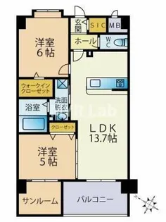 福岡県福岡市博多区麦野2丁目【マンション】の間取り