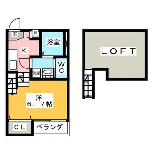 ハーモニーテラスK【1階】の間取り
