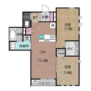 ホワイトコート中村【101号室】の間取り