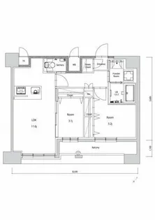 エンクレスト空港前【1405号室】の間取り