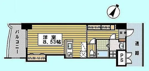 ロイヤルリバービュー【4階】の間取り