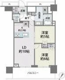 BrilliaTower西新(1504)【15階】の間取り