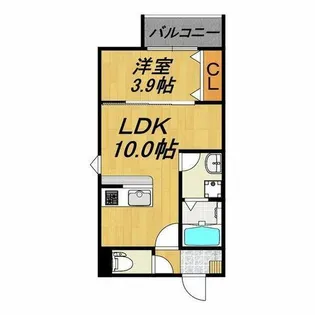 LECOCON岩倉Ⅴ【3階】の間取り