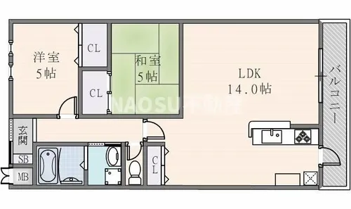 Zerbino A【303号室】の間取り