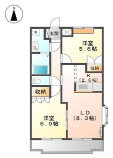 ストークコーポ大津茂【201号室】の間取り