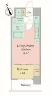 セレニテ夕陽丘エクラ【6階】の間取り