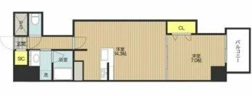 リアライズ天満橋【2階】の間取り
