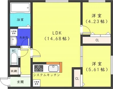 ヴォーネン幌西【3階】の間取り