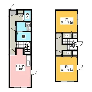 2LDKの間取り画像
