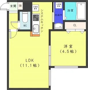 YS’HOKUDAI NISHI【1階】の間取り