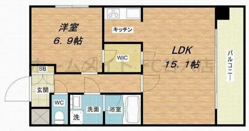 アスヴェル心斎橋東Ⅱ【10階】の間取り
