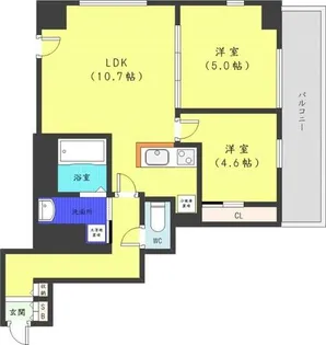 レジディア北2条イーストⅡ【12階】の間取り